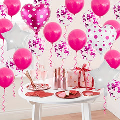 24pcs Heart Shaped Confetti Balloons for Weddings & Parties