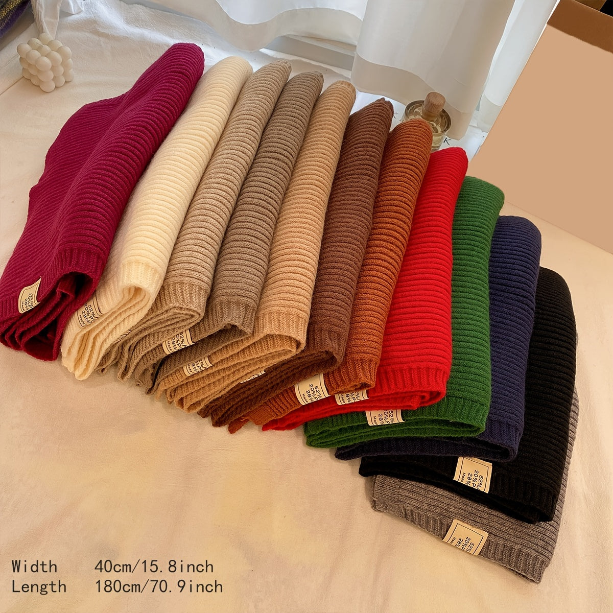Knitted Winter Long Scarf Cold Weather Scarves for Women