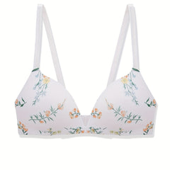Floral Print Wireless Bra Comfy & Breathable Intimates