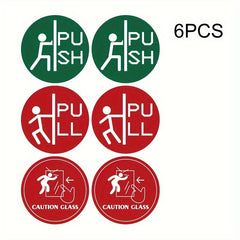 6pcs 3-14" Glass Collision Reminder Labels for Office Living Room School
