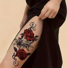 Rose Pattern Temporary Tattoo Long lasting Waterproof Decors