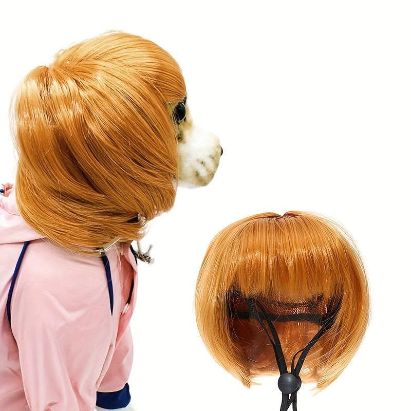 Pet Wigs Cosplay Props Dog Cat Cross Dressing Hair Set