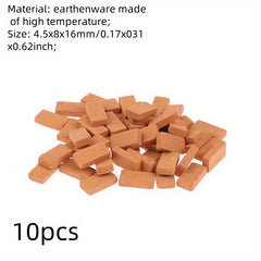 Mini Model House Building Blocks Red Bricks DIY Dollhouse Decor 1:1