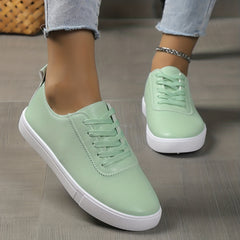 Women's Flat Skate Shoes Lace Up Sneakers Casual Walking Shoes