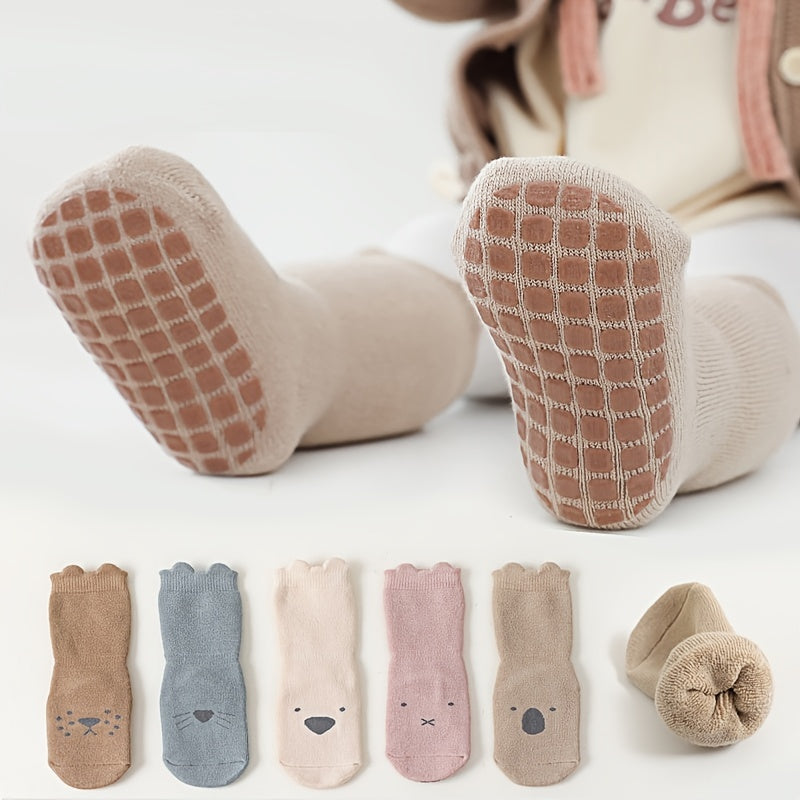 Kids Fleece Cartoon Stocking Anti Slip Floor Socks Winter Shoes