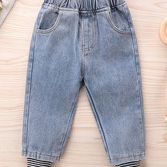 Girls Striped Denim Jeans for Autumn Winter