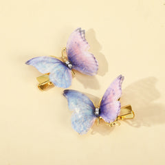 6 Pcs Pink & Golden Butterfly Hair Clips