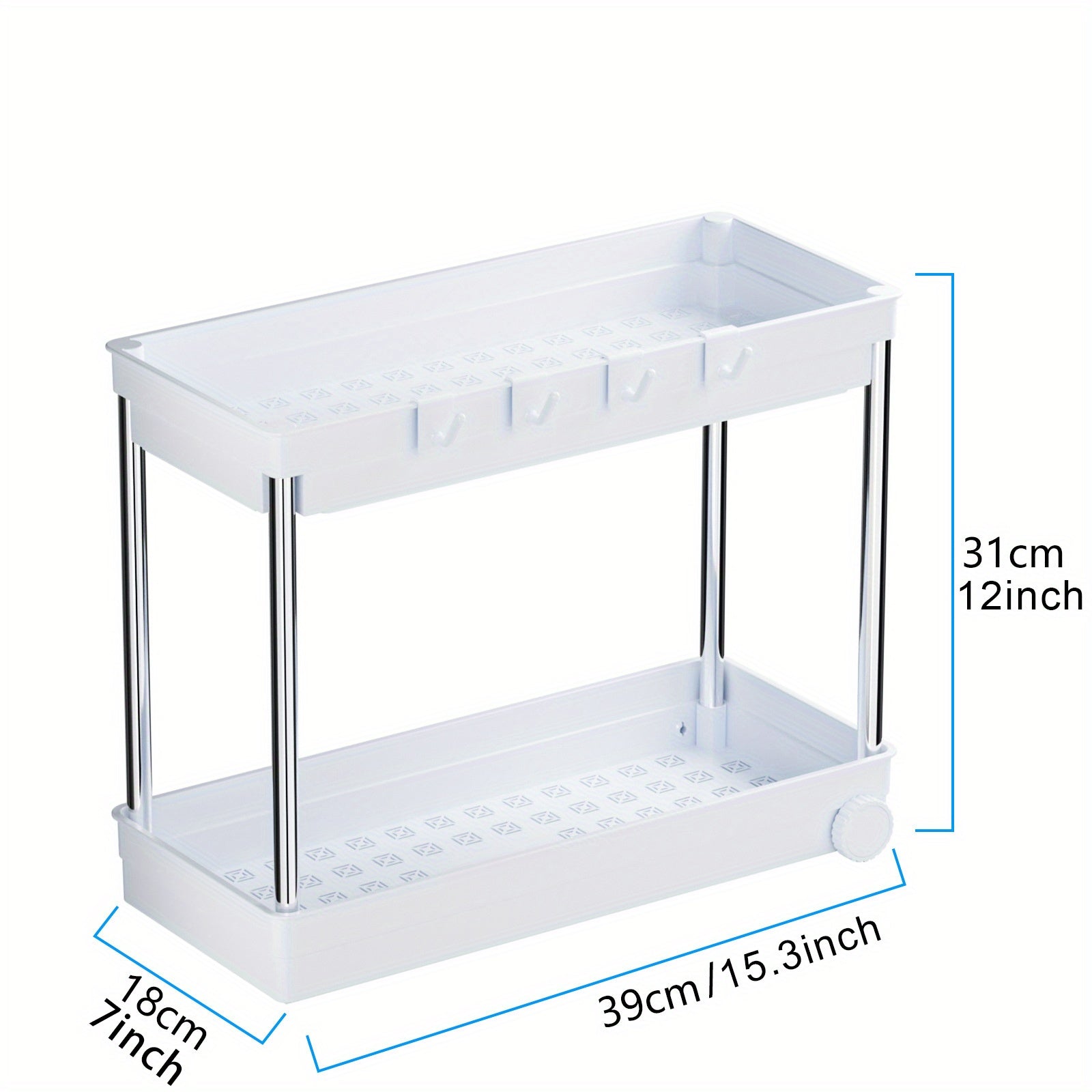 Under Sink Organizer with Sliding Basket and 4 Hooks
