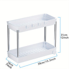 Under Sink Organizer with Sliding Basket and 4 Hooks