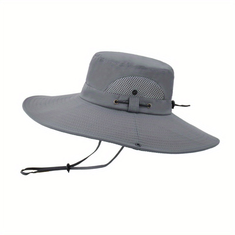 Breathable Mesh Sides Bucket Hat with Chin Strap
