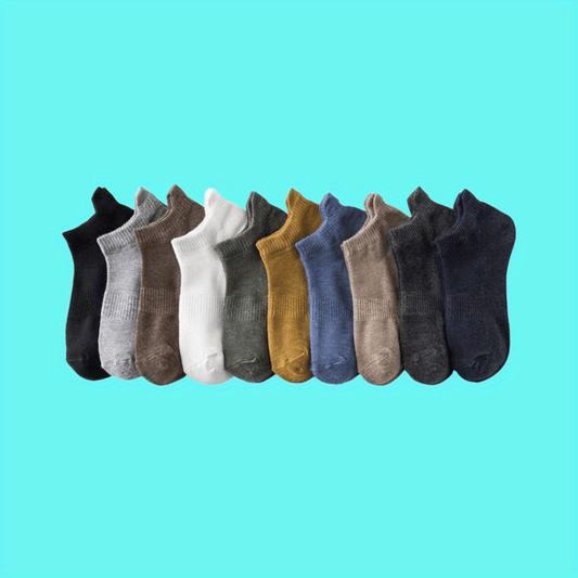 10 Pairs Men's Crew Socks Outdoor Street Sports All Seasons