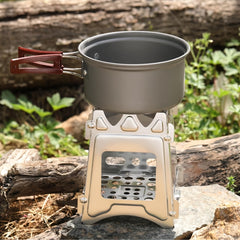 Portable Camping Wood Burning Stove Stainless Steel Lightweight Alcohol Stove