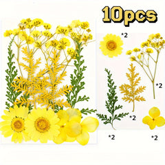 10pcs Embossed Dried Flower Craft Supplies DIY Thanksgiving Stickers