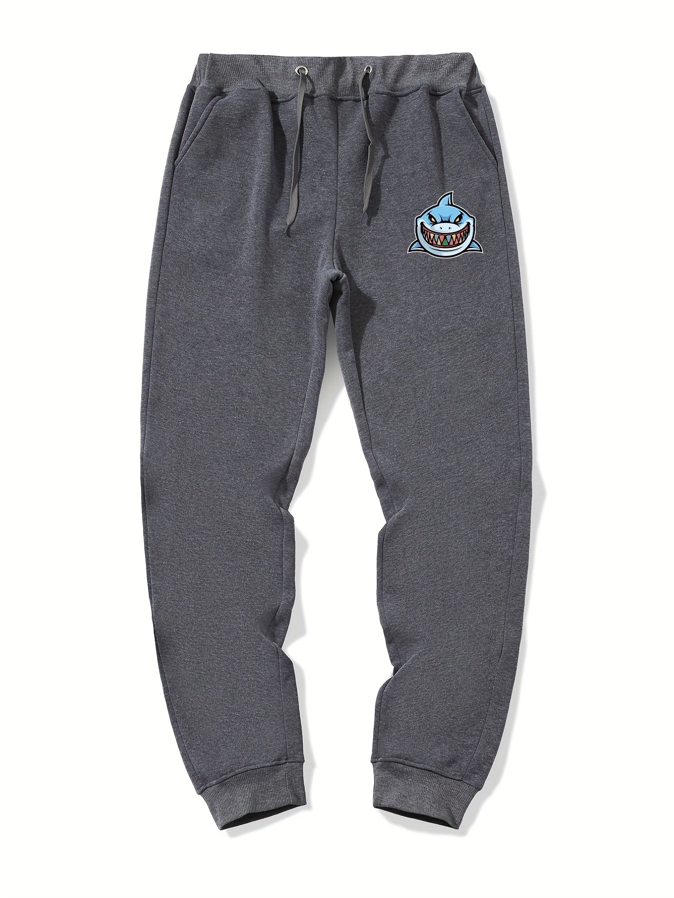Shark Pattern Stretch Joggers Men's Sweatpants