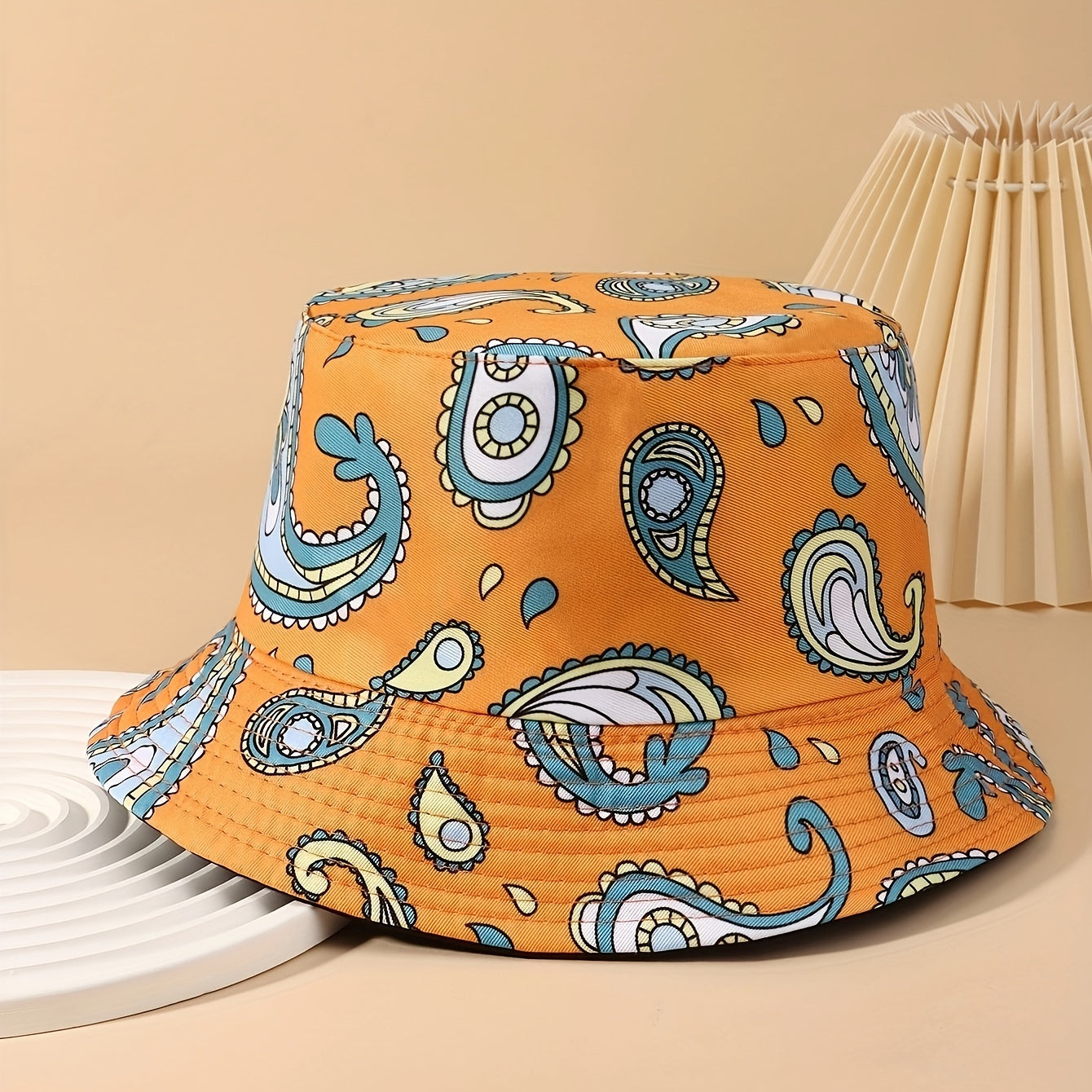 Orange Cashew Flower Sunshade Bucket Hat for Men Women