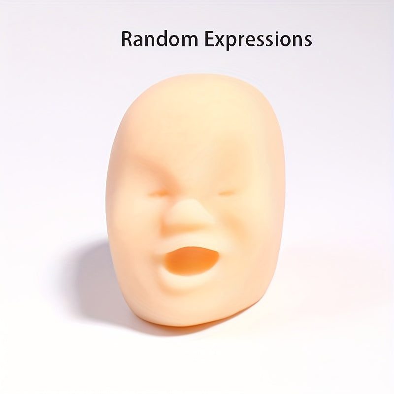 Rubber Stress Ball Toy with Human Face - Soft Sensory Fun