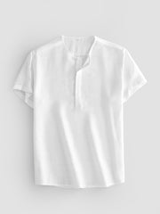 Men's Half Cardigan Button Short Sleeve Shirt
