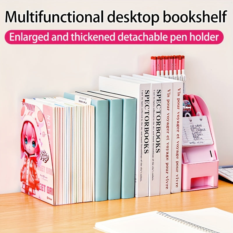 Cat Prince 3-in-1 Book Stand w/ Storage Box & Schedule - Creative Stationery