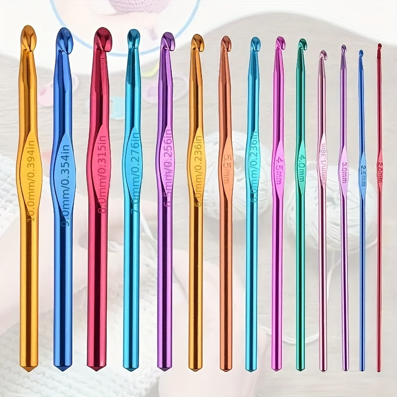 14pcs Crochet Set Knitting Needles Aluminum Kit for Knitter