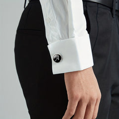 Men's Letter C Silver Cufflinks for Shirt Wedding