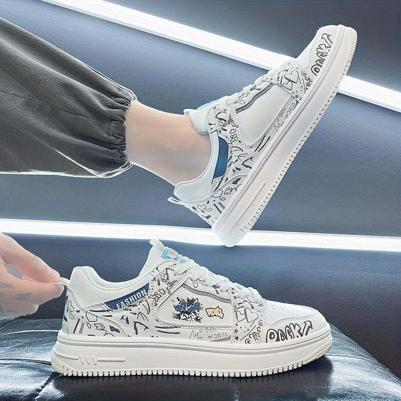 Men's Lace up Sneakers Skate Shoes Graphic Breathable Shoes