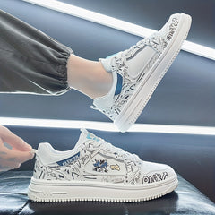 Men's Lace up Sneakers Skate Shoes Graphic Breathable Shoes