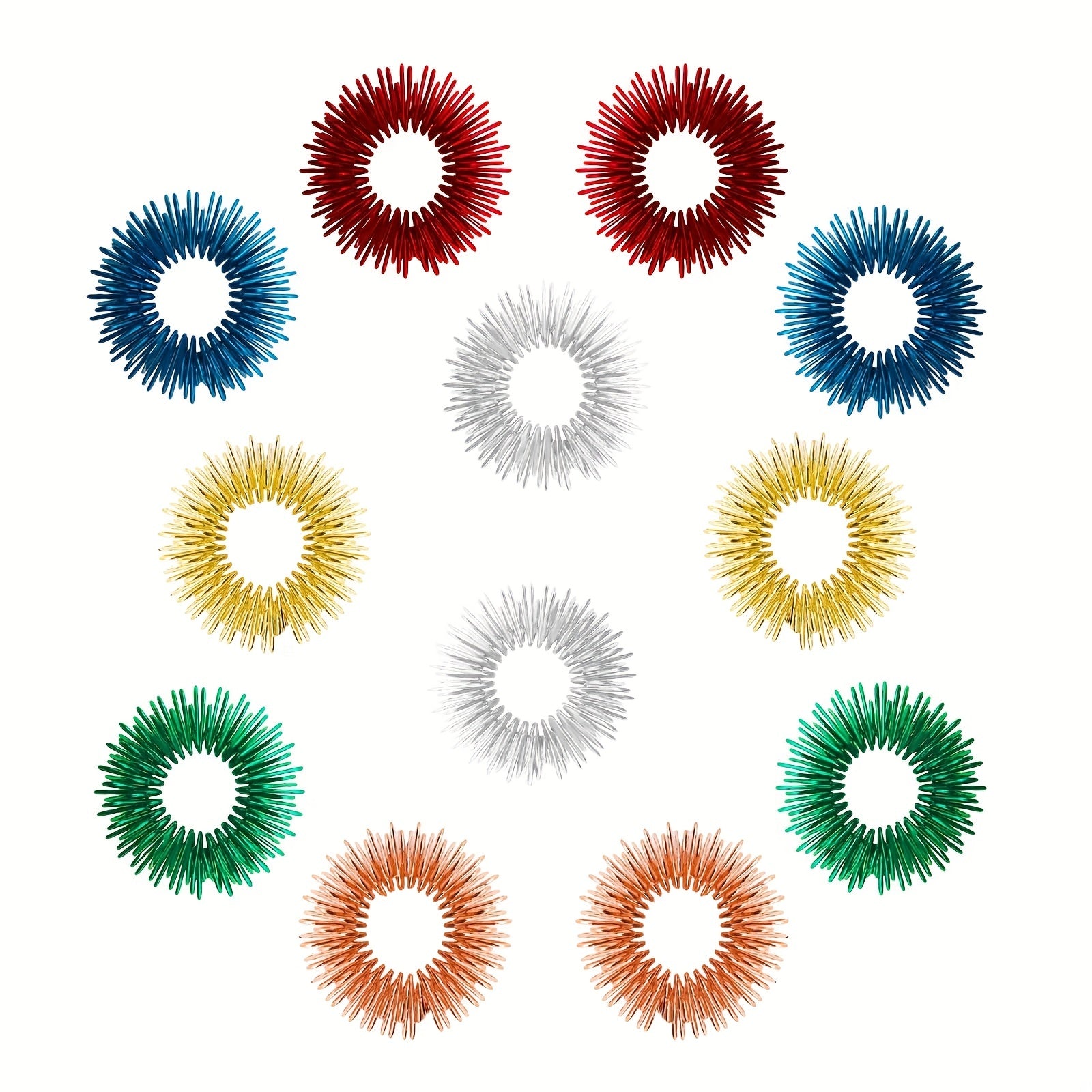 12pc Sensory Fidget Rings Set - Stress Relief & Anxiety Reducer - 6 Colors