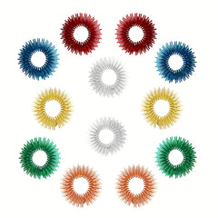 12pc Sensory Fidget Rings Set - Stress Relief & Anxiety Reducer - 6 Colors