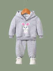 OERYUI Bunny Print Hoodies Pants Set For Spring Fall