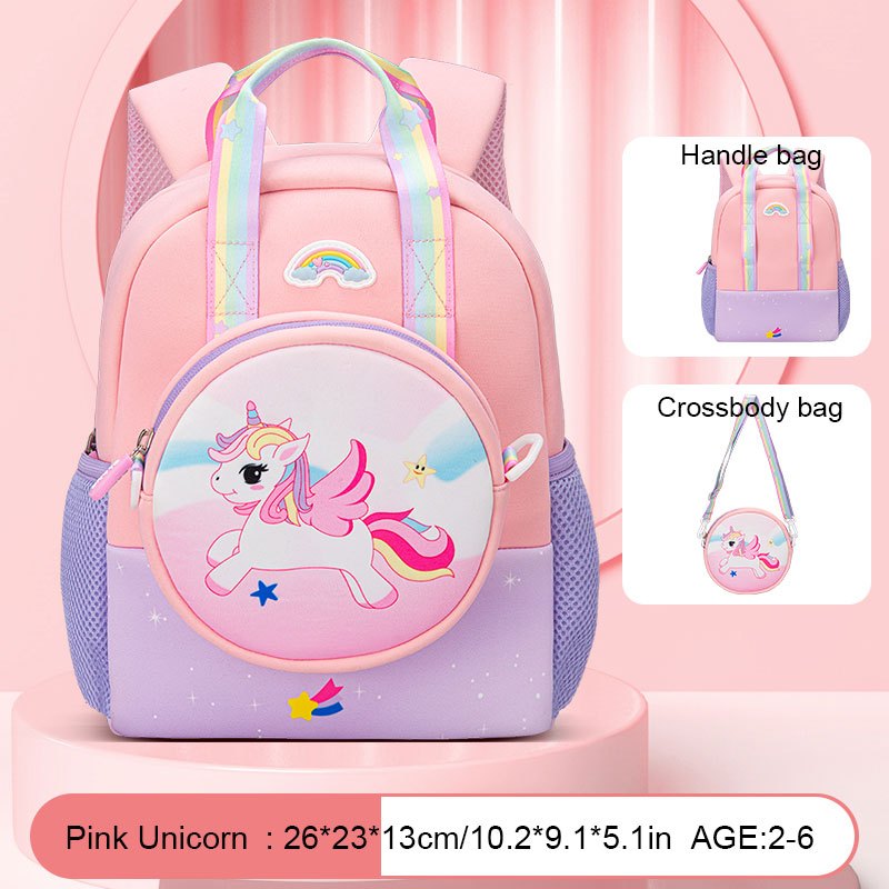 2pcs Rabbit Unicorn Shape Backpack With Crossbody Bag for Girls
