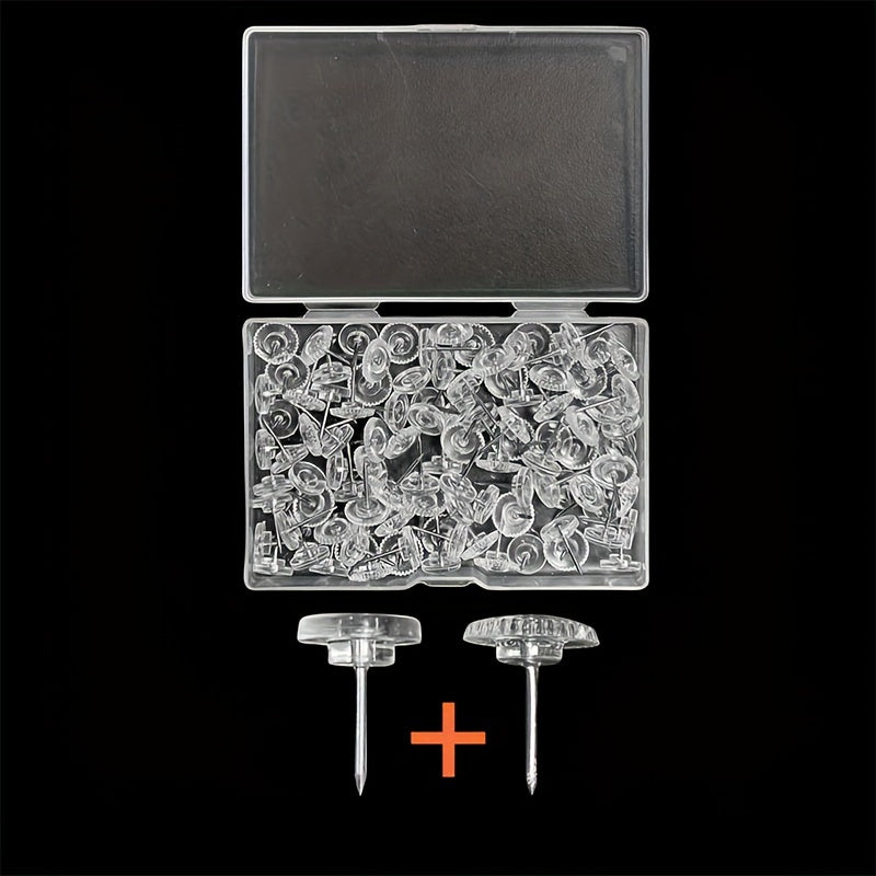200pcs Transparent Thumbtacks for Bulletin Boards and Office Organization