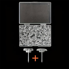 200pcs Transparent Thumbtacks for Bulletin Boards and Office Organization