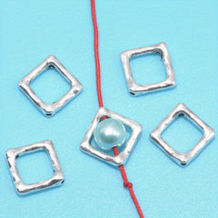 10pcs Square Spacer Beads Antique Silver for DIY Jewelry Making