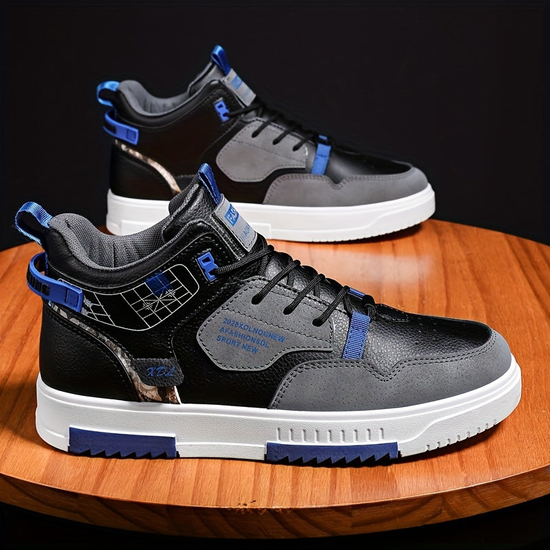 Men's High Top Skate Shoes Good Grip Breathable Lace up Sneakers