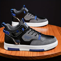Men's High Top Skate Shoes Good Grip Breathable Lace up Sneakers