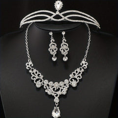 Rhinestone Headband Earrings Set Bridal Hair Accessories