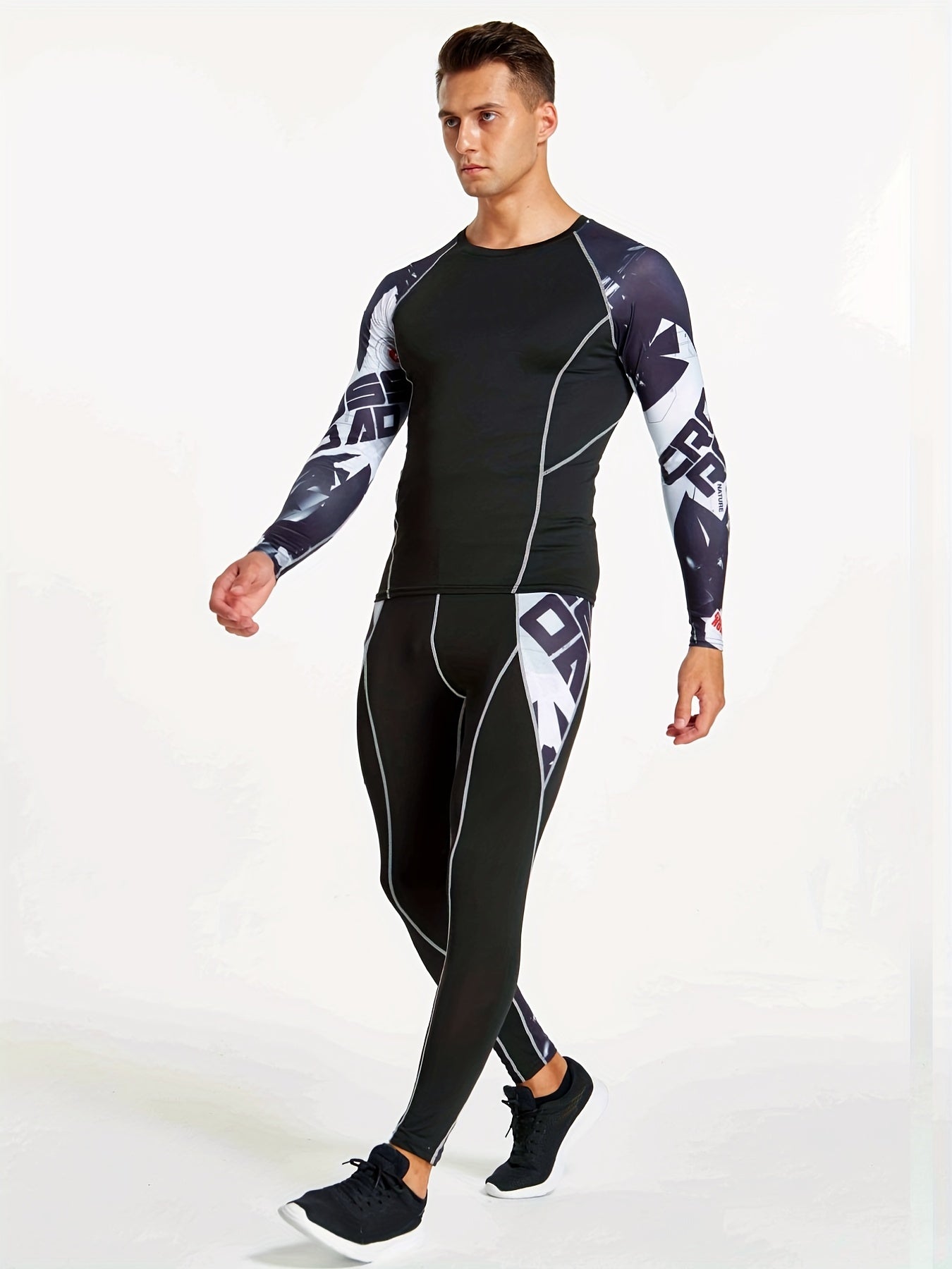 Men's Quick Drying Compression Fitness Suit for Running Training