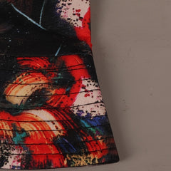 Red Reversible Bucket Hat Abstract Lines Fisherman Cap Vintage Lightweight