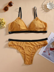 Ribbed Cut Out Bra & Panty Set