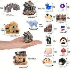 115 Pieces Fairy Garden Accessories Fairy Garden Kit Fairy Garden Animals Figuri