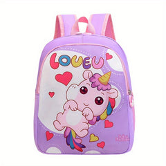 Kids Unicorn Print Backpack Waterproof Lightweight Schoolbag