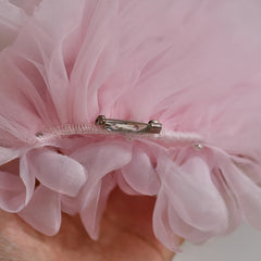 Romantic Pink Wedding Dress Cape w/ Floral Embellishments & Long Train