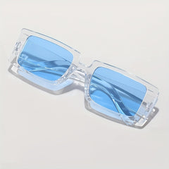 Retro Rectangle Sunglasses 90s Vintage Summer Sun UV400 Protection