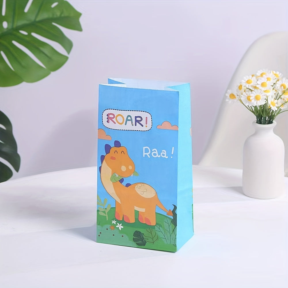 8pcs Dinosaur Pattern Gift Bags Birthday Supplies