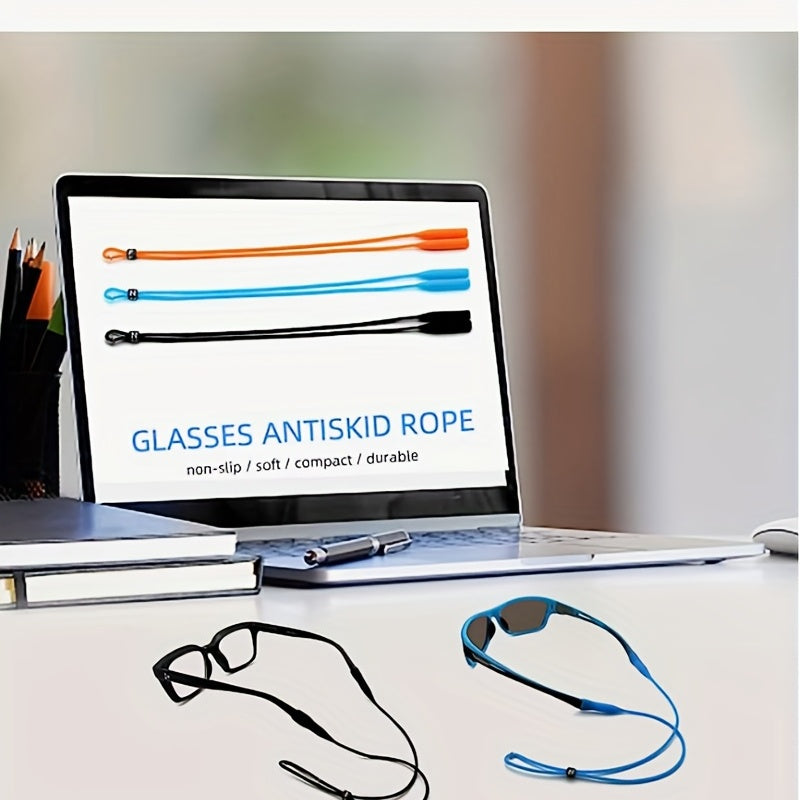 3pcs Adjustable Silicone Eyeglass Straps for Children and Adults