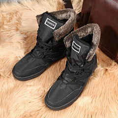 Men's High Top Snow Boots Winter Warm Fleece Non Slip Lace Up