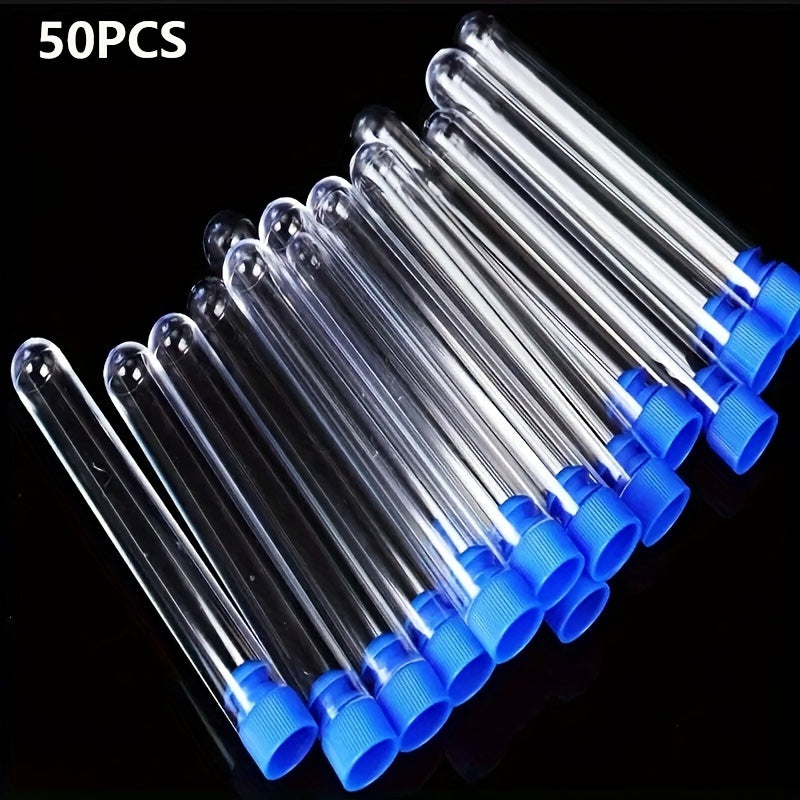 50pcs Disposable Plastic Test Tubes for Experiment Research