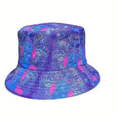 Starry Sky Print Double-sided Bucket Hat Couple Style Summer Sun Hat