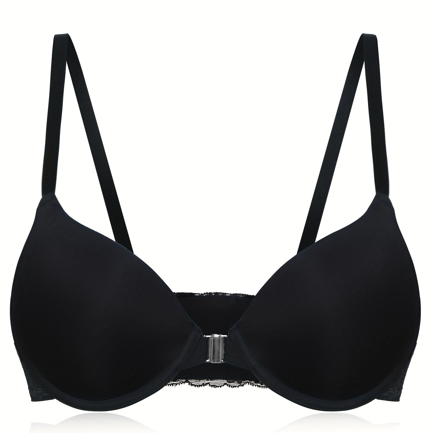 Lace Plunge Bra Front Buckle Push Up Lingerie