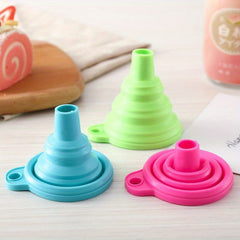 1pc 3pcs Portable Silicone Funnels For Kitchen And Wine Laboratory